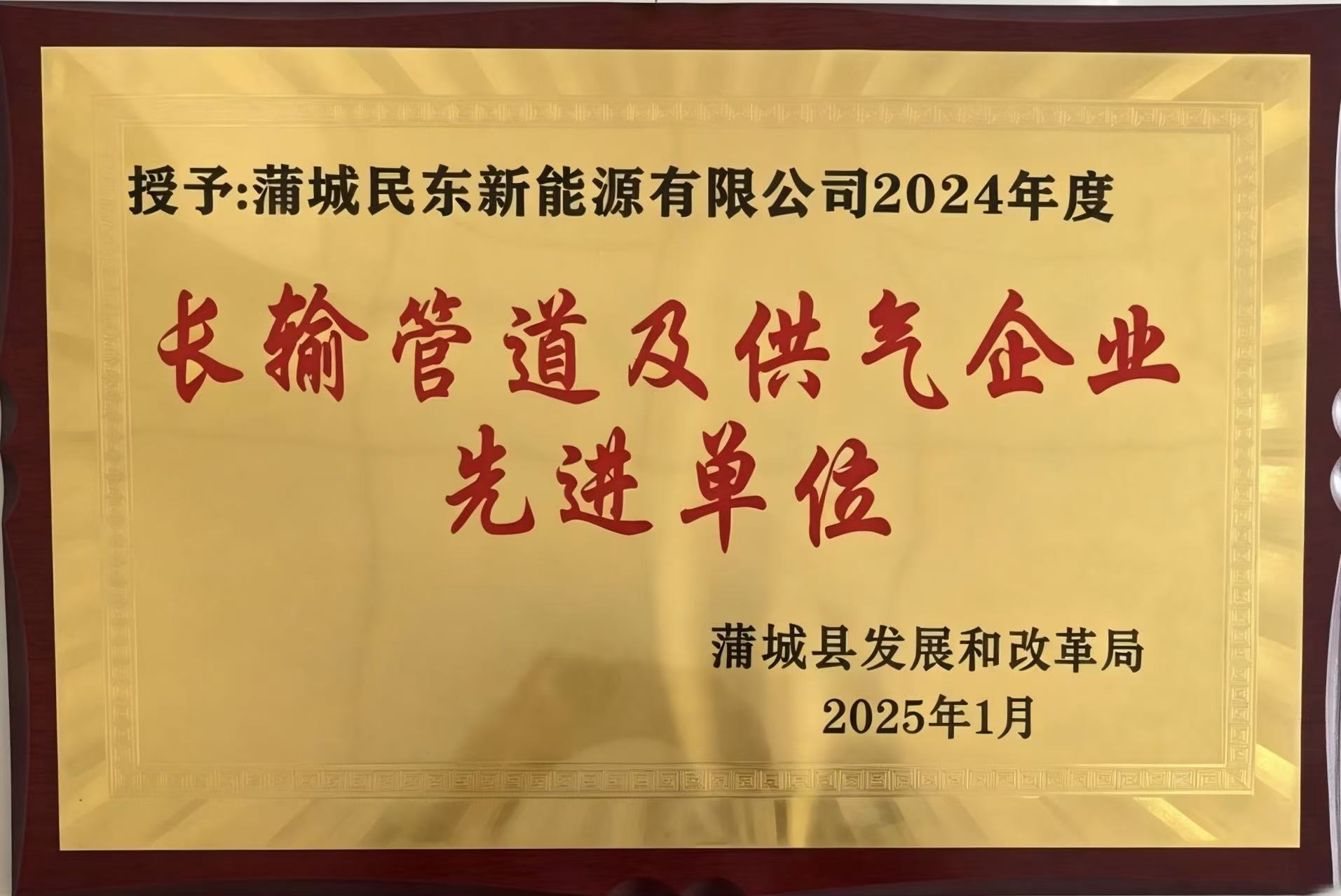 长输管道及供气企业先进单位